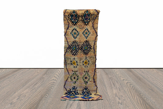 Tapis long berbère marocain 3x9 pieds.