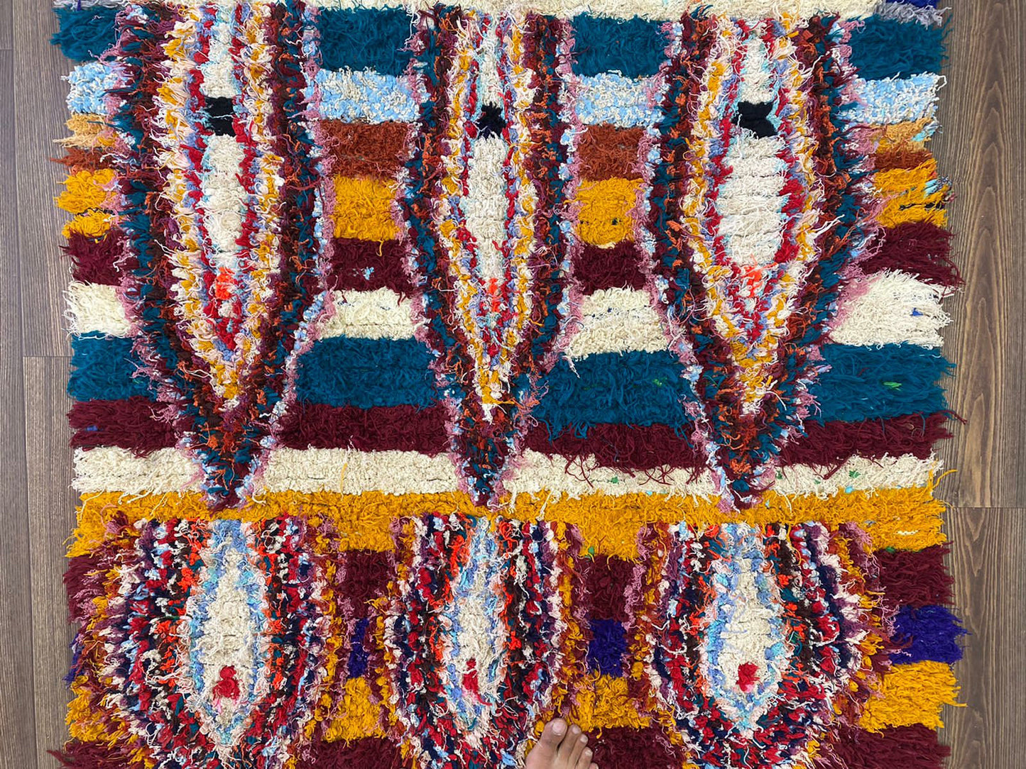 Tapis berbère vintage 4x7. Tapis shag marocains.