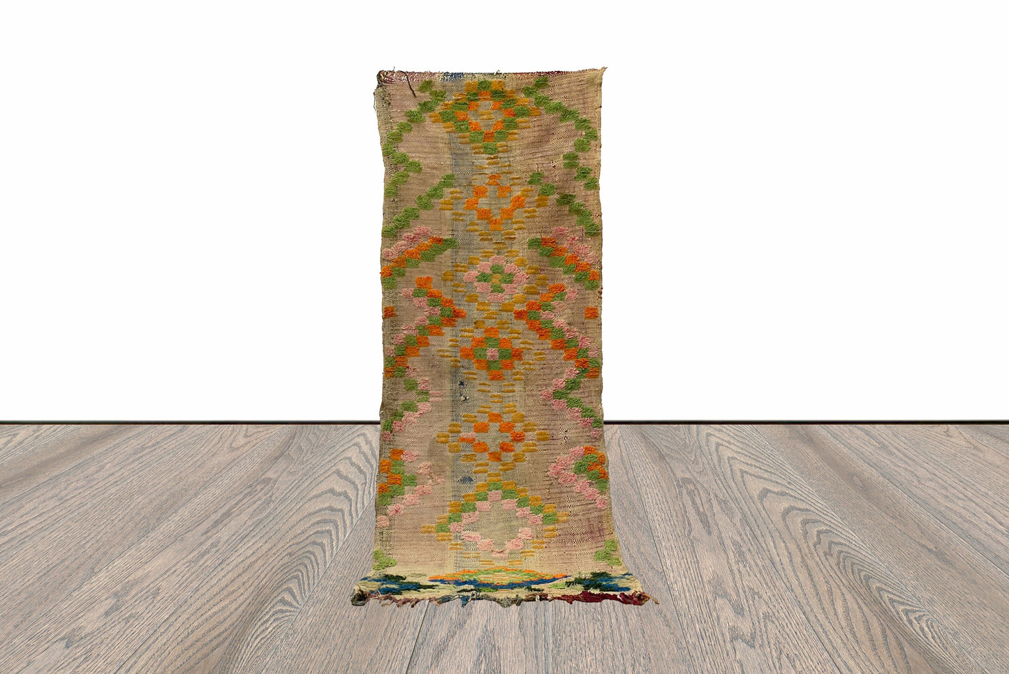 Tapis de couloir tribal marocain vintage 3x8 pieds.