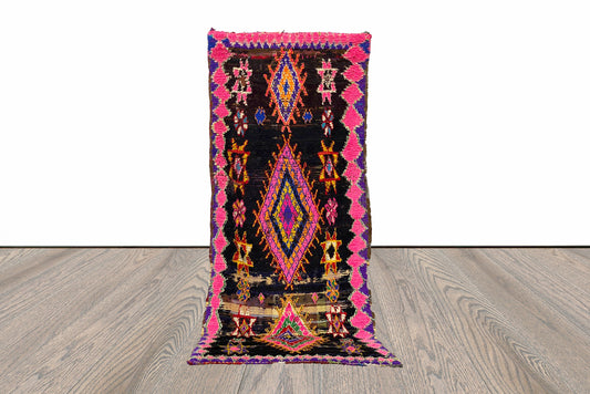 Tapis de couloir marocain vintage coloré 3x8.