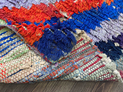 2x10 Chevron narrow runner Rug, Moroccan Berber colorful old Rugs.