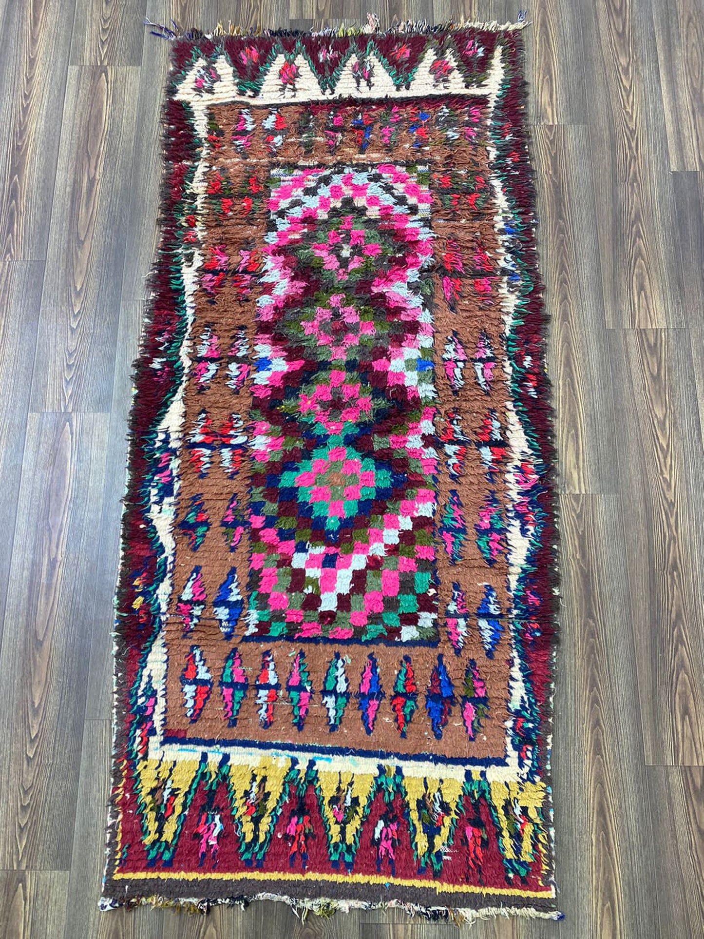 Tapis marocain authentique vintage 7x3.