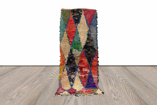 Tapis Boucherouite Vintage Diamond 3x9.