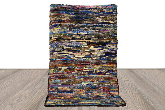 Tapis marocains tribaux tissés 3x6, petit tapis de couloir vintage coloré.