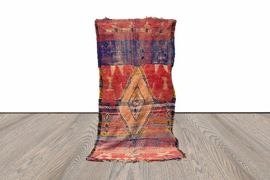 Tapis de course marocain vintage tribal Azilal 4x9.