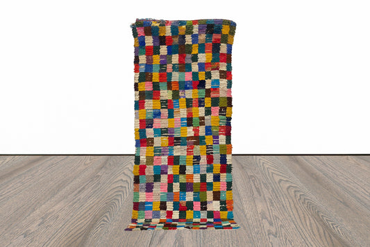 Tapis de couloir à carreaux colorés 3x6.