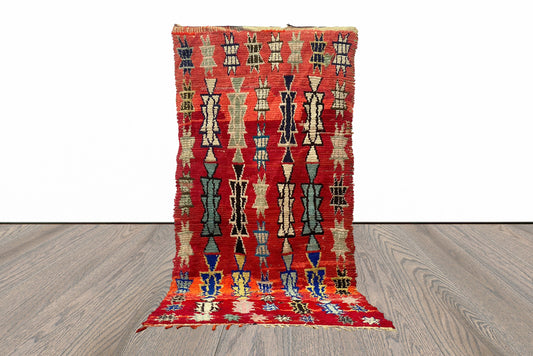 Tapis berbère marocain coloré vintage 4x9.