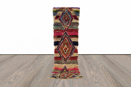 Tapis berbère long et étroit unique 2x8.