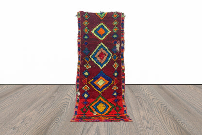 Tapis de couloir vintage marocain 3x7.