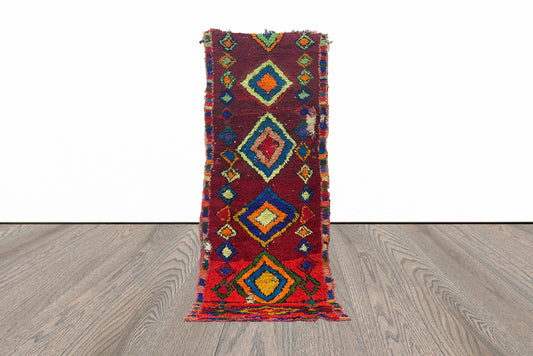 Tapis de couloir vintage marocain 3x7.