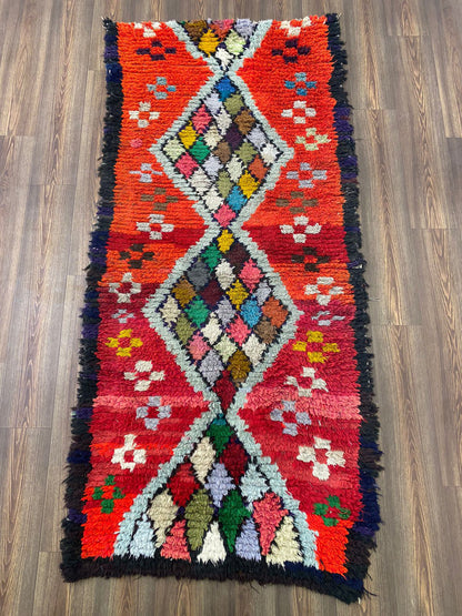 Tapis de couloir tribal marocain coloré 3x7.