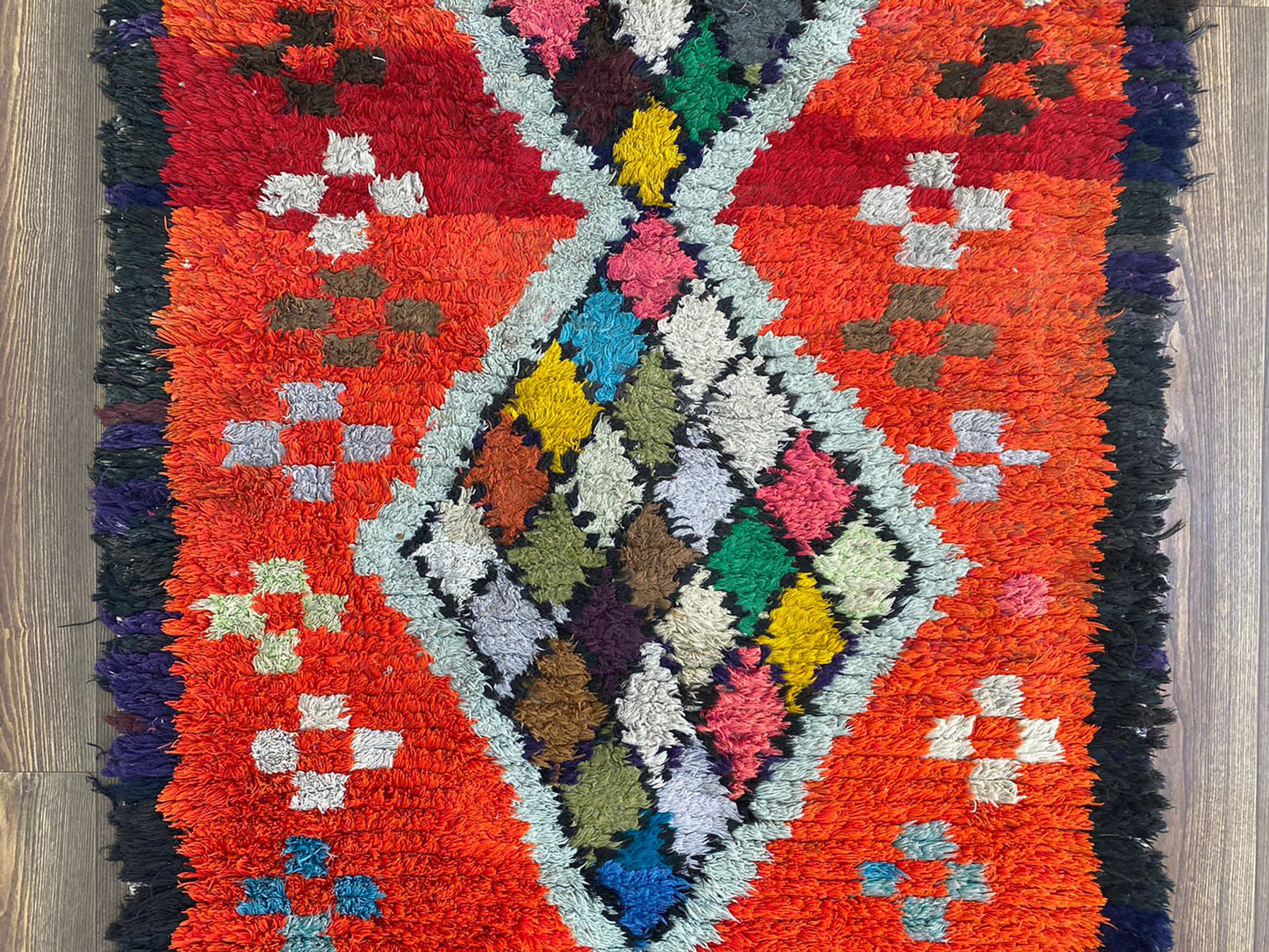 Tapis de couloir tribal marocain coloré 3x7.