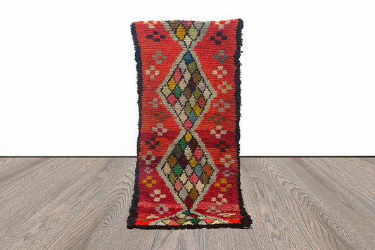 Tapis de couloir tribal marocain coloré 3x7.