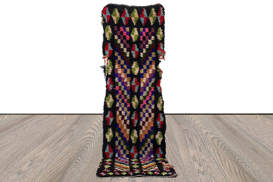 Tapis de couloir marocain vintage, tapis tribal berbère étroit 3x10.