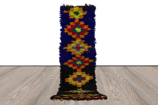 2x6 Hand woven vintage colorful narrow Small runner Rug.