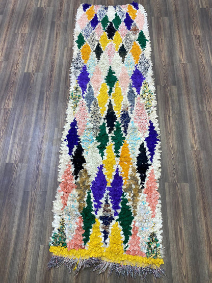 Tapis de passage Boucherouite Diamant Coloré 3x9.