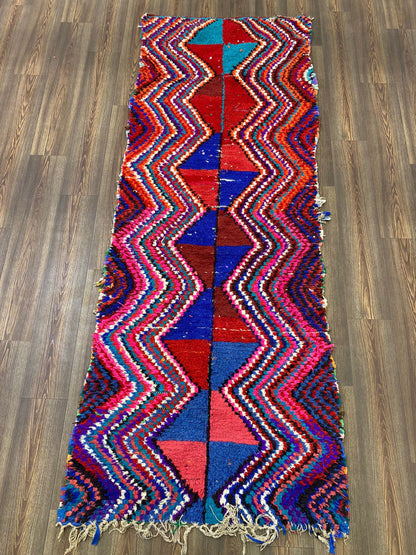 Tapis de couloir berbère vintage marocain 4x9.