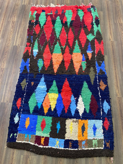 Tapis marocain à losanges colorés 4x9.