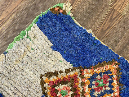 2x10 Feet colorful Boucherouite Runner Rug.