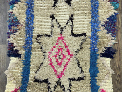 Tapis de couloir tribal marocain coloré 3x7.