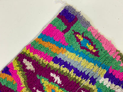 Colorful Moroccan Wool runner Rug, Berber Handmade cool rugs runners.