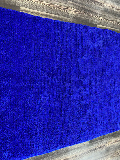 Tapis bleu uni, tapis berbère marocain, tapis en laine personnalisé, cadeau pour une nouvelle maison, tapis Beni Ourain.