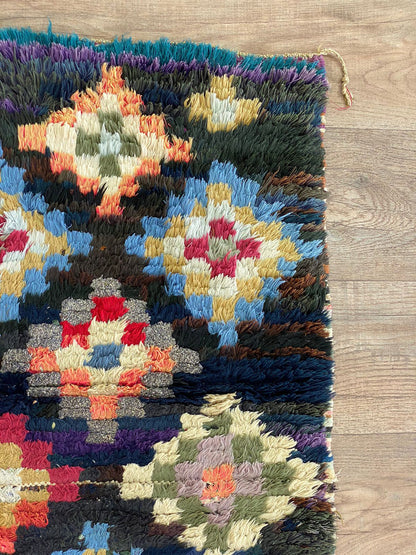 Tapis de couloir étroit à carreaux colorés 3x7.