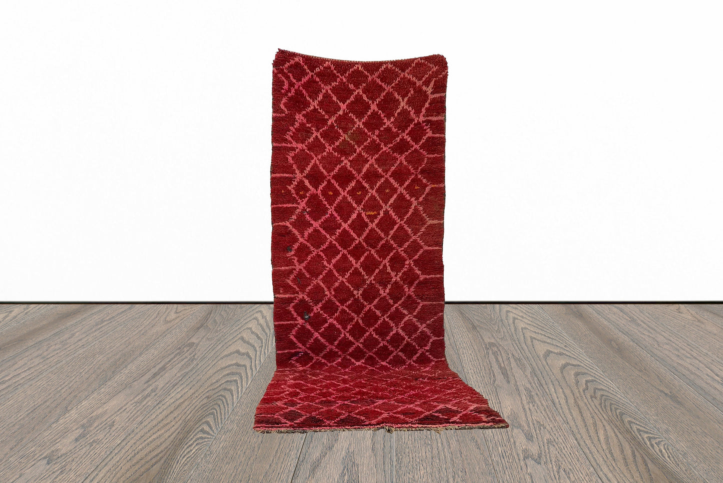 Grand tapis marocain à losanges rouge 4x10.