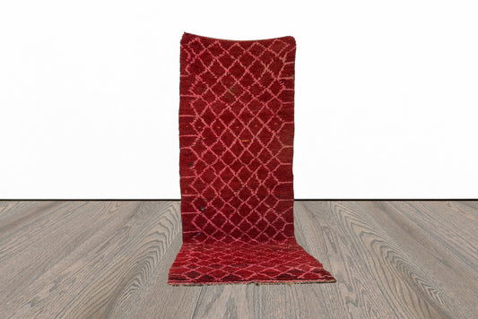 Grand tapis marocain à losanges rouge 4x10.