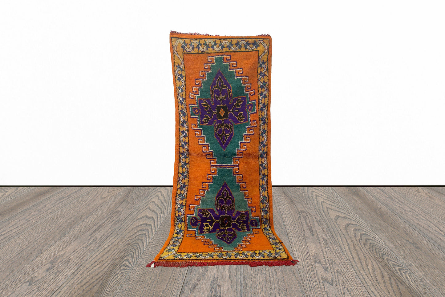 Long tapis de couloir marocain coloré 4x9.