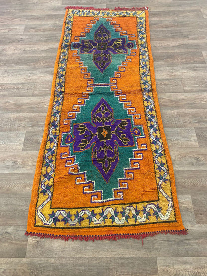 Long tapis de couloir marocain coloré 4x9.