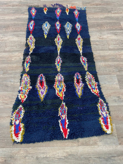 Tapis de couloir marocain vintage 3x7.