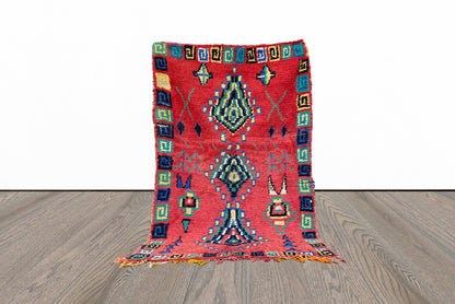 Tapis tribal marocain coloré 4x6.