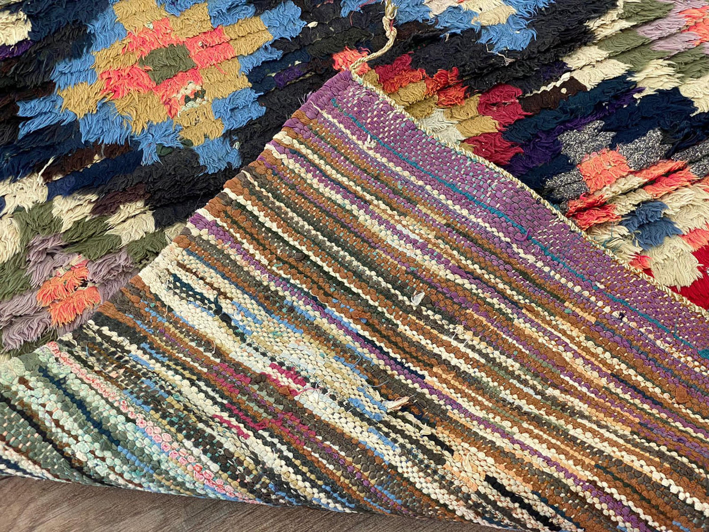 Tapis de couloir étroit à carreaux colorés 3x7.