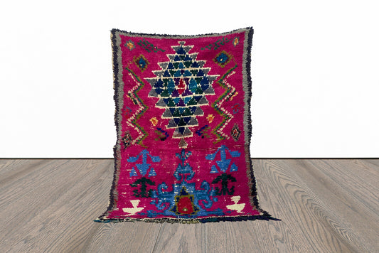 Petit tapis tribal vintage coloré 3x5.