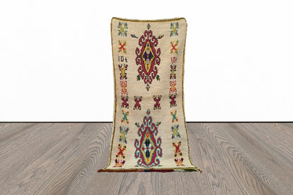 Tapis de couloir vintage marocain 3x7.