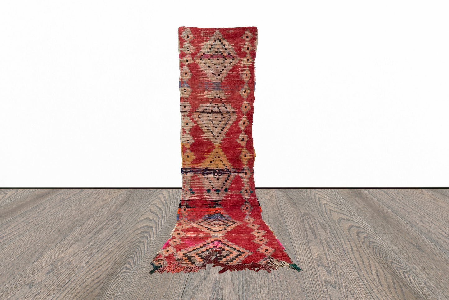 Tapis de couloir étroit et délavé vintage 3x11.