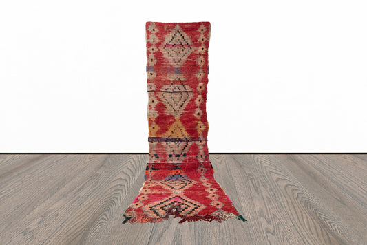 Tapis de couloir étroit et délavé vintage 3x11.