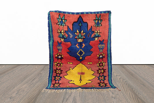 Tapis marocain vintage coloré 3x4.