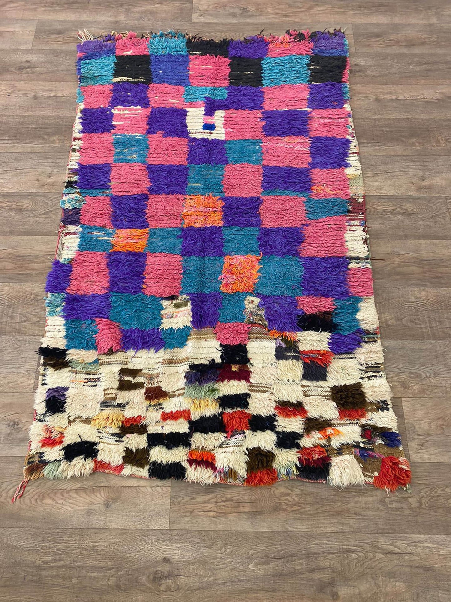 4x6 FT Moroccan area colorful rugs.