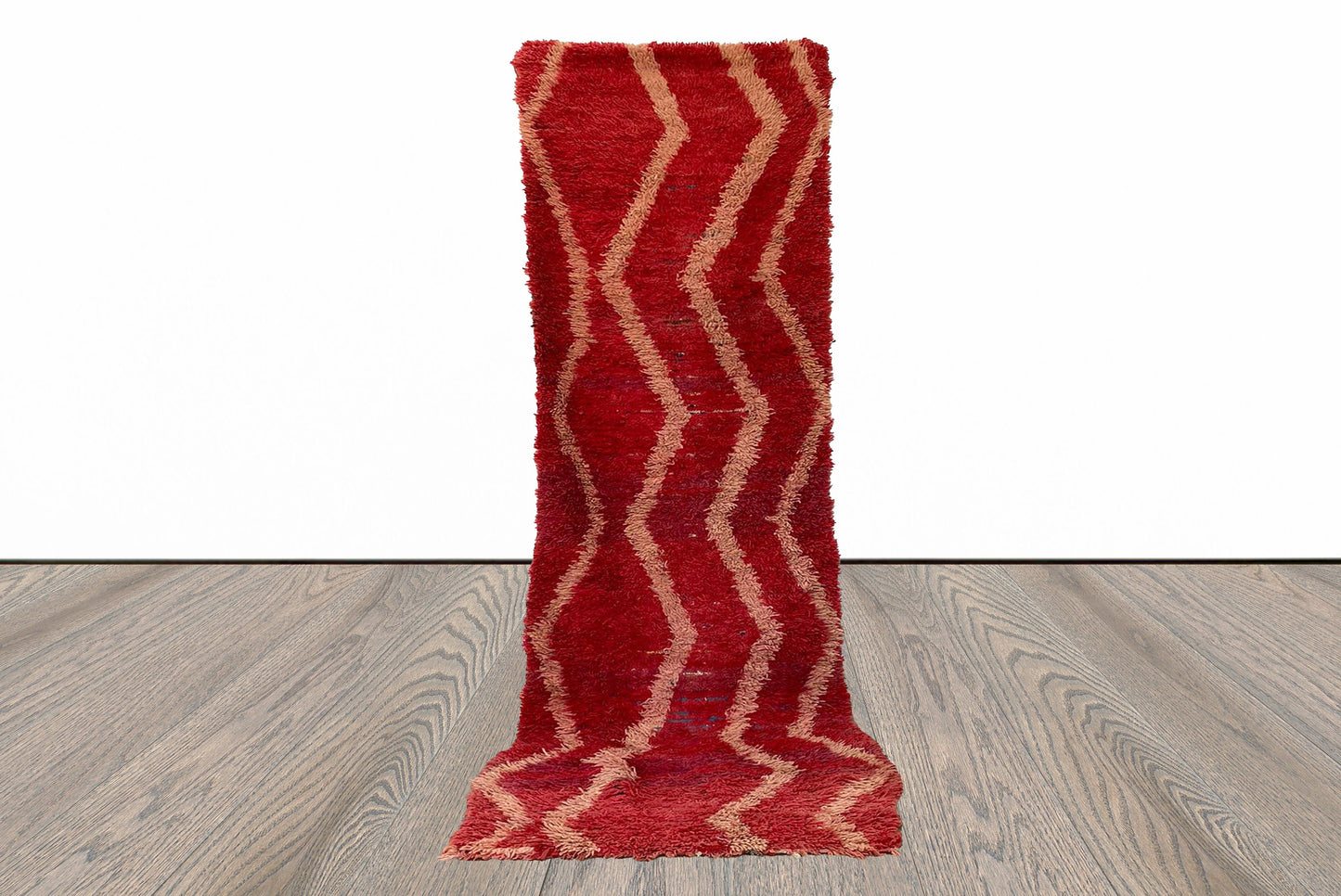 3x10 FT Berber wool Moroccan woven runner rug.