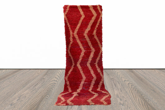 3x10 FT Berber wool Moroccan woven runner rug.