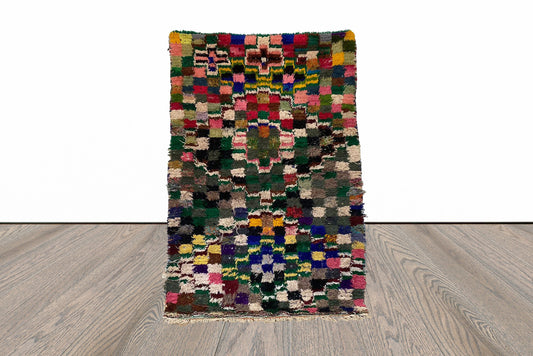 Tapis bohème marocain coloré 4x5 pieds.