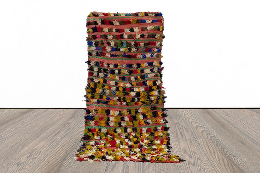 2x5 FT Moroccan small colorful area rugs.