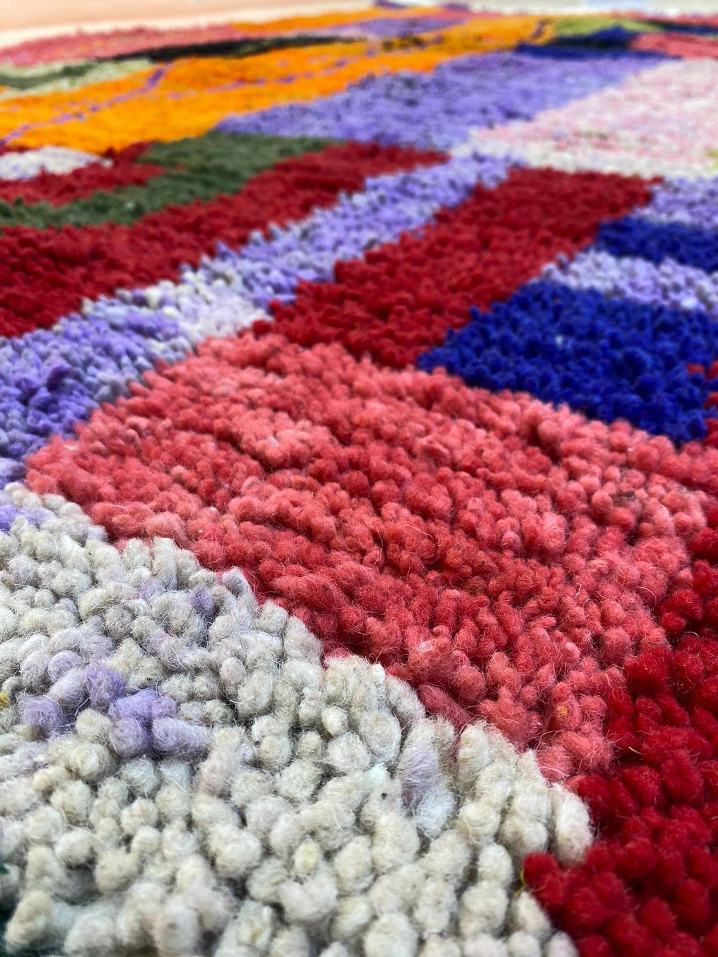 Colorful area rug, Moroccan wool rugs for living room, Handmade Berber custom area rugs,