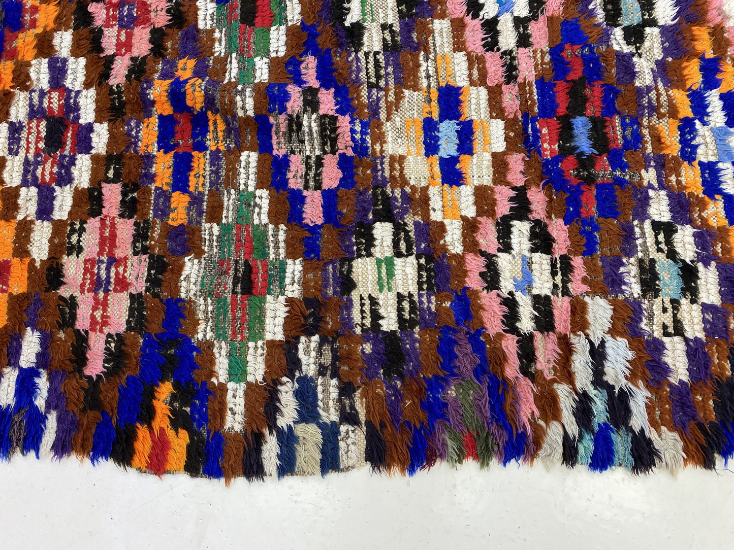 Tapis de couloir marocain coloré tissé à la main 3x8 pi.