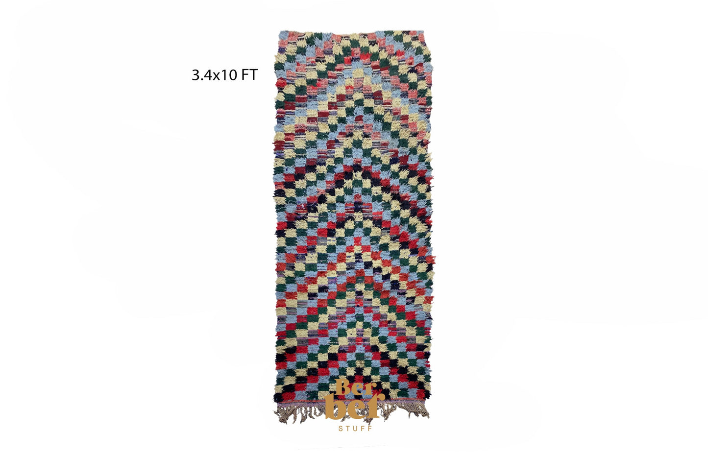 Tapis marocain vintage long 3x10 pi.