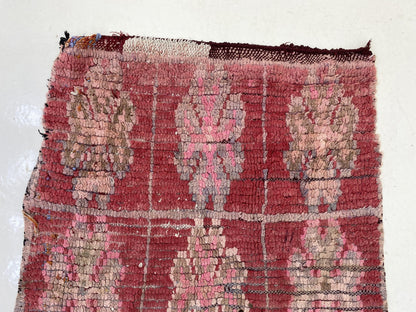 Tapis de couloir marocain vintage en laine délavée 3x8 pi.