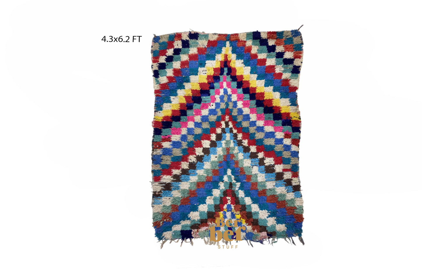 Tapis tissé tribal marocain coloré 4x6.