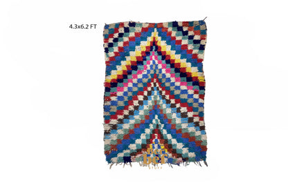 Tapis tissé tribal marocain coloré 4x6.